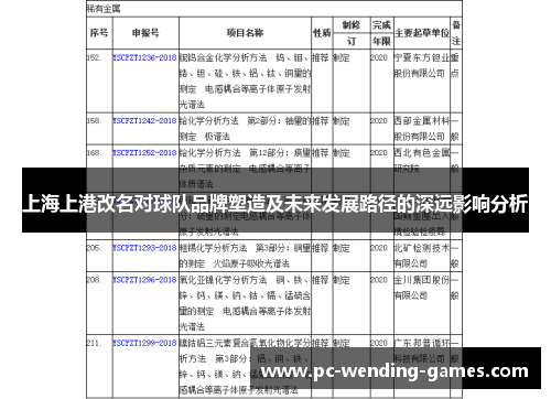 上海上港改名对球队品牌塑造及未来发展路径的深远影响分析